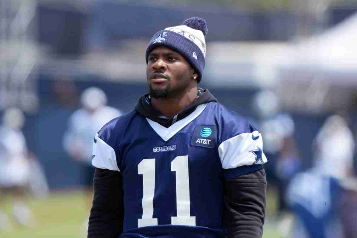 Current image: Jul 26, 2025; Oxnard, CA, USA; Dallas Cowboys defensive end Micah Parsons (11) at training camp at the River Ridge Fields. Mandatory Credit: Kirby Lee-Imagn Images